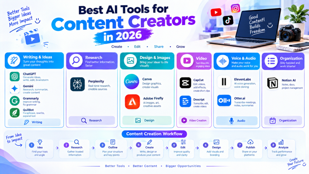 Best AI Tools for Content Creators in 2026